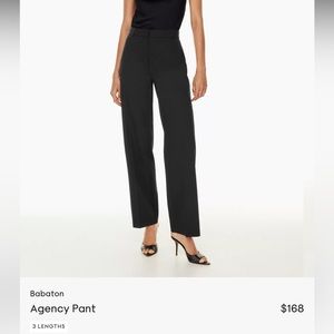 ARITZIA BLACK AGENCY PANT. SIZE 0.